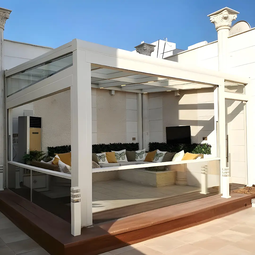 Fixed Glass Roof Pergola